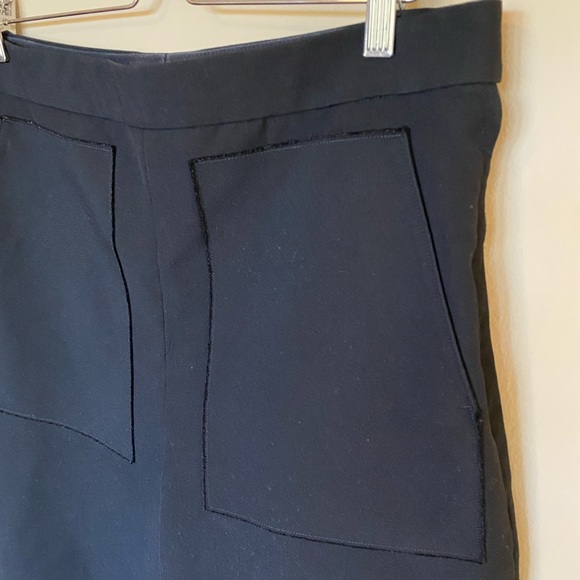 COS Black crop cropped wide leg pants w patch pockets sz 12 - Picture 2 of 7
